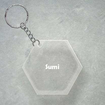 SY Gifts Sumi Name Hexagon Keychain Key Chain