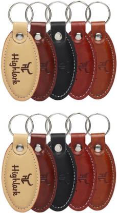 Highlark Men & Women KC_011((Set of 5)Pack of 2 ) Attractive Premium Leather KC011 Key Chain
