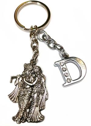 Meeko.com Radha Krishna with D Letter Key Chain Key Chain
