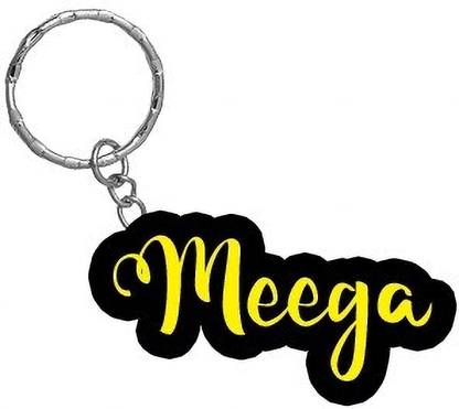 SY Gifts Meega Name Black Yellow Name Keychain Key Chain