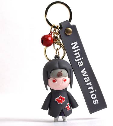 Daiyamondo Anime key ring Itachi Uchiha Naruto Anime 3D keychain With Long Ribbon Smal Bell Key Chain