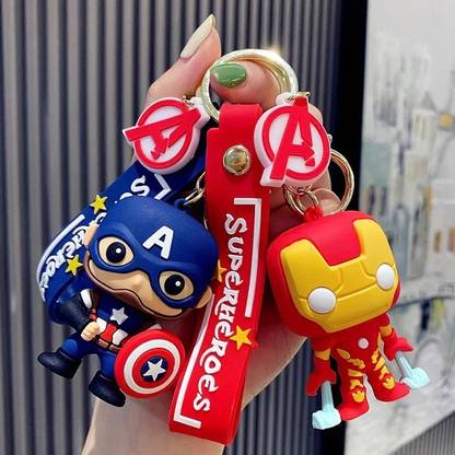 NSV Avengers Superhero Caption America With Iron Man Keychain Combo Key Chain