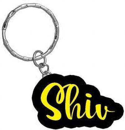 SY Gifts Shiv Name Black Yellow Name Keychain Key Chain
