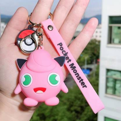 Mubco Pokemon Jigglypuff 3D Keychain | Strap Charm & Hook | PVC Cartoon Model Gift | Key Chain