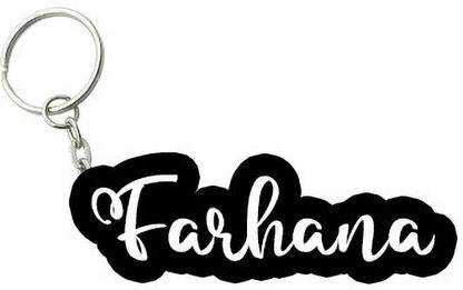 SY Gifts Farhana Black White Name Keychain Key Chain