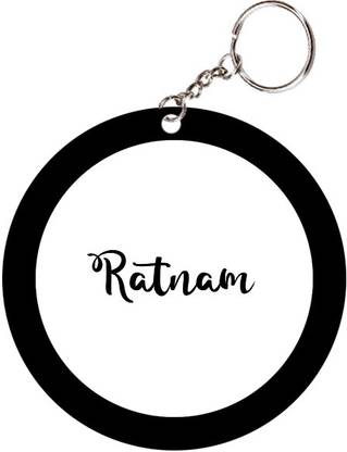 SY Gifts Ratnam Name Black Keychain Key Chain