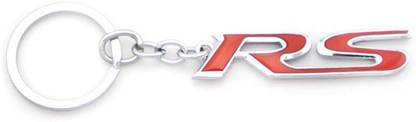 AutoTrends Red 3D RS Logo Emblem Metal Keychain For Bikes And Cars Key Chain