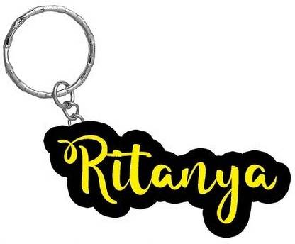 SY Gifts Ritanya Name Black Yellow Name Keychain Key Chain