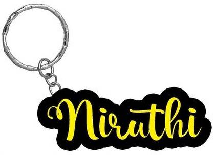 SY Gifts Niruthi Name Black Yellow Name Keychain Key Chain