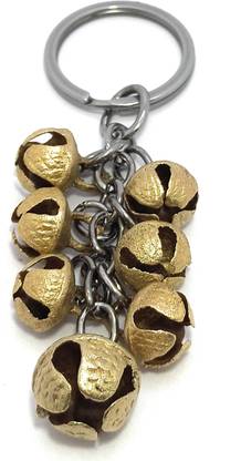 Key Era Brass Bell Indian Gunghroo 7 Pc Joint Key Chain