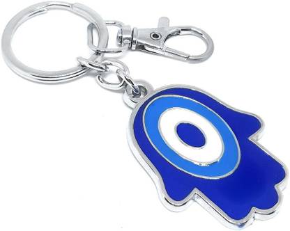 Aura Feng Shui Evil Eye Hamza Goodluck Metal Keychain For Bike Car Men Women Husband Key Chain