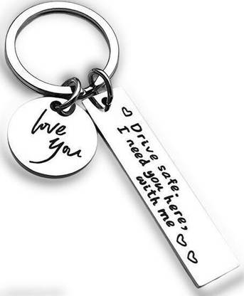Myurawells Drive Safe Keychain I Love You I Need You Here With Me Keychain Gifts Key Chain