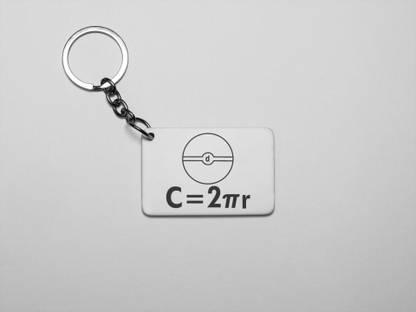 Rushaan C=2pieR -formula printed acrylic white keychains (Pack Of 2) Key Chain
