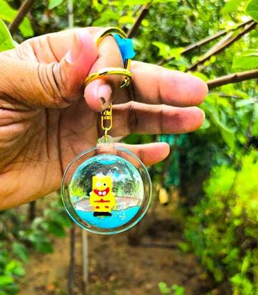 OFM Unique Transparent Space Designed Water Key Ring With Liquid Floating Key Chain