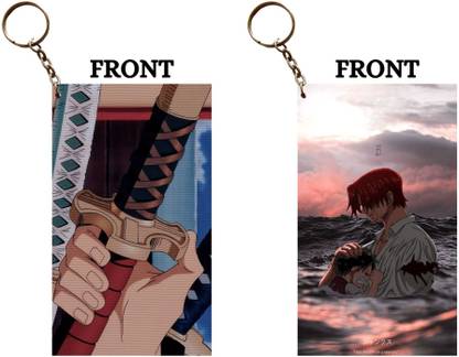 Hariyaali Enterprises LLP ZORO SWORDS X SHANKS SAVES LUFFY Unique Style 2 pcs Combo Key Chain
