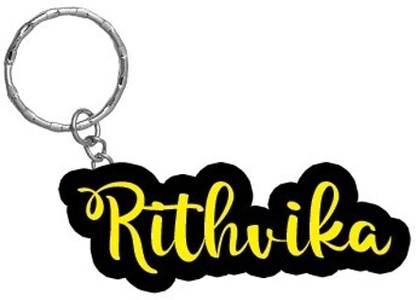 SY Gifts Rithvika Name Black Yellow Name Keychain Key Chain