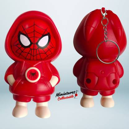 Miniatures Collectable Spiderman Face Expression Changing Keychain – Super Cute Key Chain