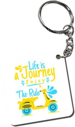csp print LIFE IS JOURNEY ENOJ YOUR RIDES KEYCHAIN PRINTED WOODEN Key Chain