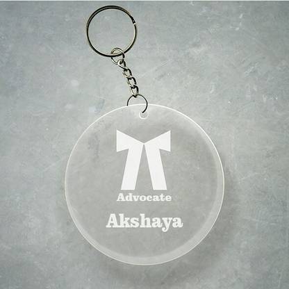 SY Gifts Advocate Logo Desigh With Akshaya Name Key Chain