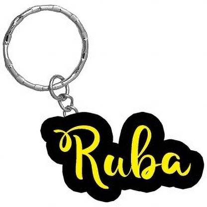 SY Gifts Ruba Name Black Yellow Name Keychain Key Chain