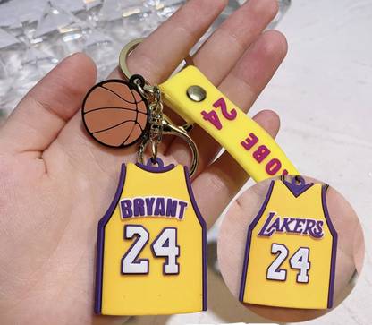HappierYou Kobe Bryant Basketball Jersey 3D Rubber Keychain with strap |Basketball Keychain Key Chain