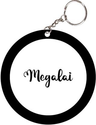 SY Gifts Megalai Name Black Keychain Key Chain