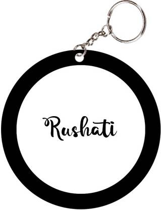 SY Gifts Rushati Name Black Keychain Key Chain