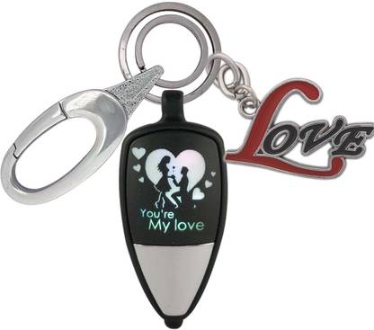 HANDSOME ISK You're My Love Light ON/OFF With Love Locking Lock Key Chain