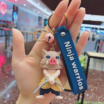 Lenity Demon Slayer Figure MultiColor 3D Character Cartoon Keychain with Loop and Hook Key Chain