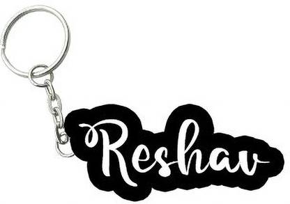 SY Gifts Reshav Black White Name Keychain Key Chain