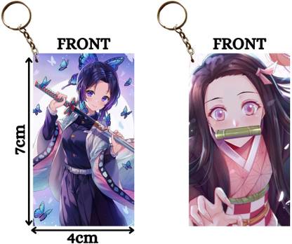 Hariyaali Enterprises LLP Demon Slayer SHINOBU INSECT HASHIRA X NEZUKO DEMON Unique Style 2 pcs Combo Key Chain