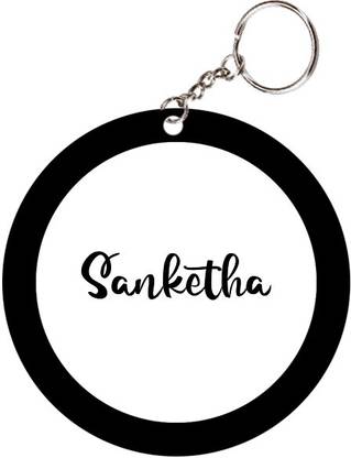 SY Gifts Sanketha Name Black Keychain Key Chain