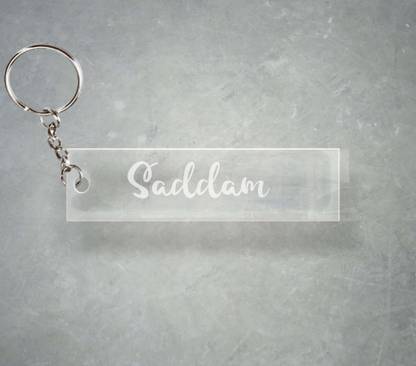 SY Gifts Saddam Name Transparent Engraving Keychain F1 136 Key Chain