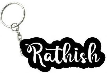 SY Gifts Rathish Black White Name Keychain Key Chain