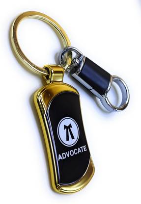 Jdp Novelty Premium Quality Metal Keychain with Hook Black Gold Colour for Advocate People Key Chain