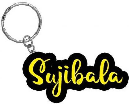 SY Gifts Sujibala Name Black Yellow Name Keychain Key Chain