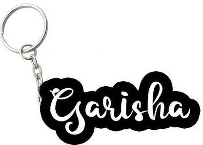 SY Gifts Garisha Black White Name Keychain Key Chain