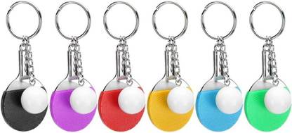HappierYou Table Tennis Keychain | Ping Pong Racquet Keychain (pack of 1 Random colour) Key Chain