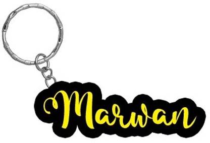 SY Gifts Marwan Name Black Yellow Name Keychain Key Chain