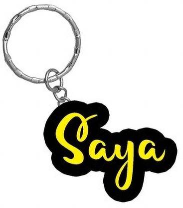 SY Gifts Saya Name Black Yellow Name Keychain Key Chain