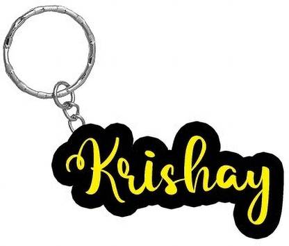 SY Gifts Krishay Name Black Yellow Name Keychain Key Chain