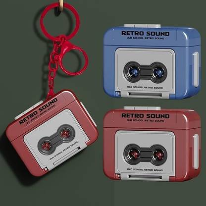 Zwerlin Retro Tape Recorder 3D Keychain with Sound | Mini Vintage Cassette Player Key Chain