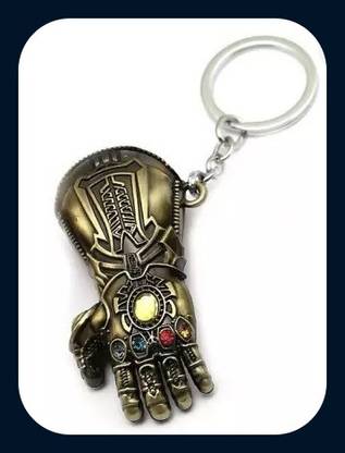 GIKH Premium Metal Body Thanos Gauntlet Golden-Keychain Key Chain