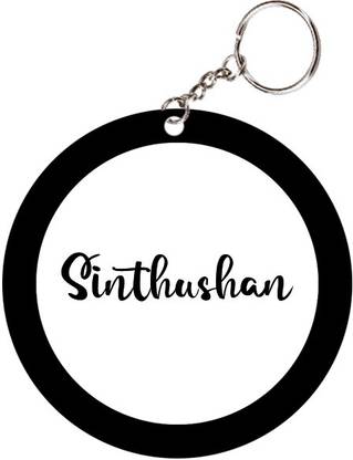 SY Gifts Sinthushan Name Black Keychain Key Chain