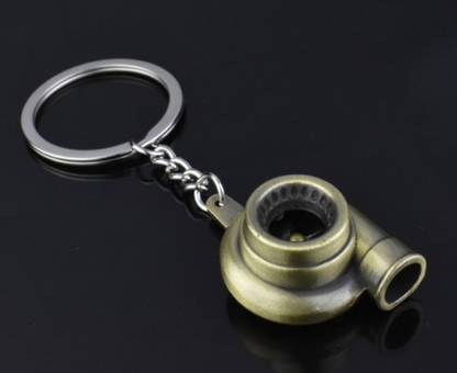 Ride2joy Turbo Turbocharger Keychain Key Chain Ring Keyring Keyfob (Bronze Color) की चेन
