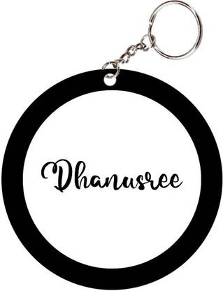 SY Gifts Dhanusree Name Black Keychain Key Chain