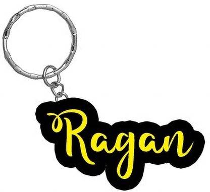 SY Gifts Ragan Name Black Yellow Name Keychain Key Chain