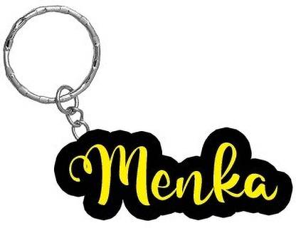 SY Gifts Menka Name Black Yellow Name Keychain Key Chain