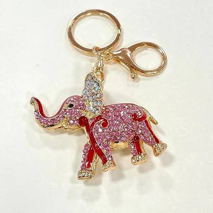 JITAHARAY Women Crystal Purse Charms Elephants Keychain Key Chain