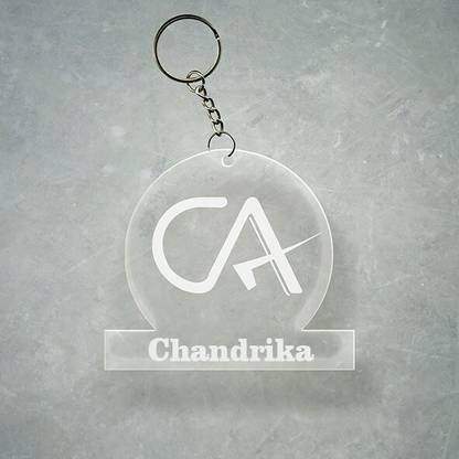 SY Gifts Chartered Accountant CA Design With Chandrika Name Key Chain